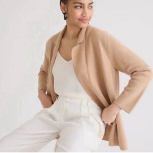 Jcrew Tan Sweater Blazer